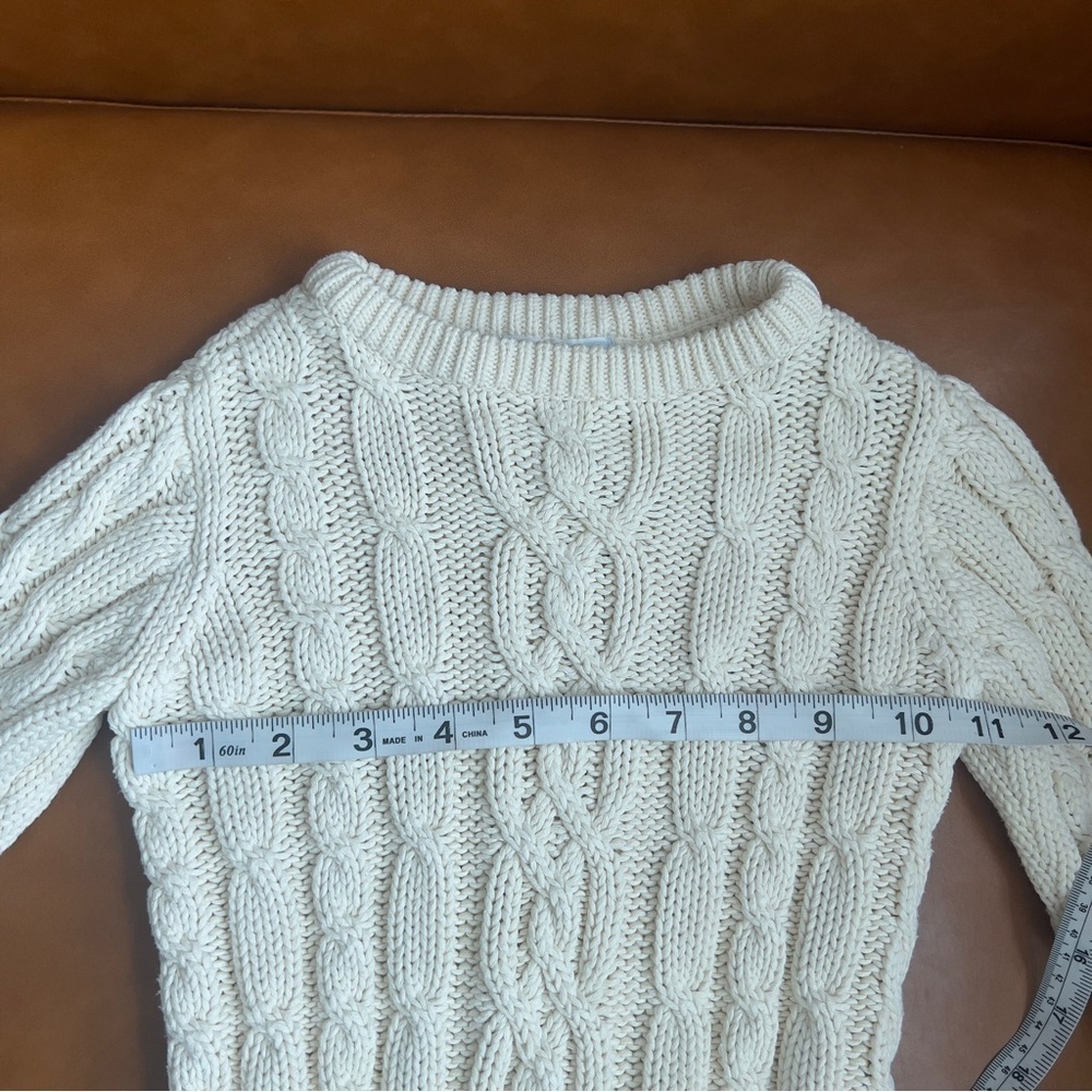 Old Navy Baby Toddler Sz 18-24m Off White Cable Knit Chunky Fisherman Sweater - Picture 5 of 8